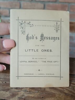 Antique 1900s Religious Booklet God's Messages for Little Ones, Caswell Paper